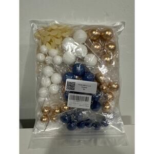 57Pcs Balls Cake Topper, Pearl Balls, Baby Shower Cake Decorations (Royal Blue)